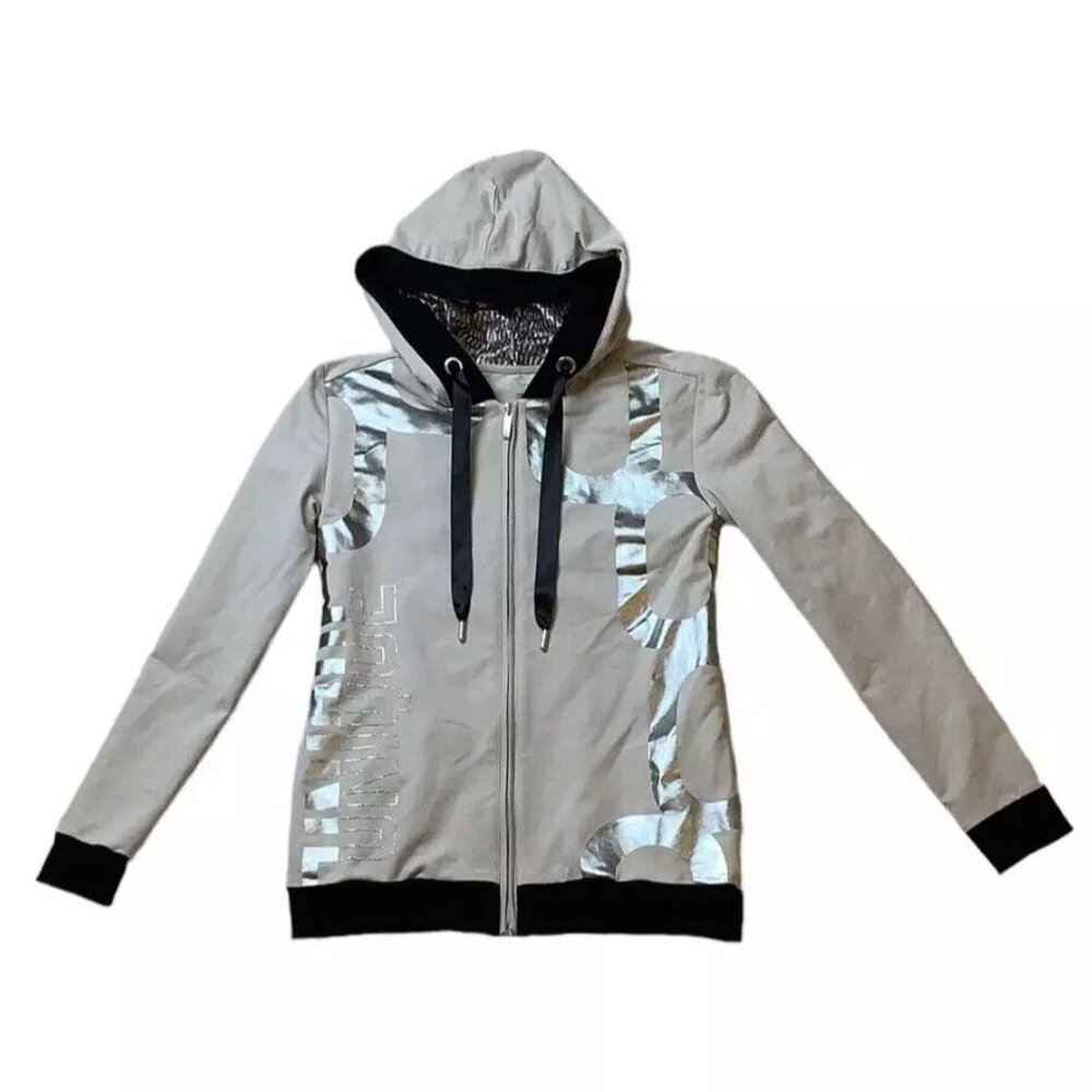 i'cona Women's Hooded Full Zip Jacket Size Small Taupe